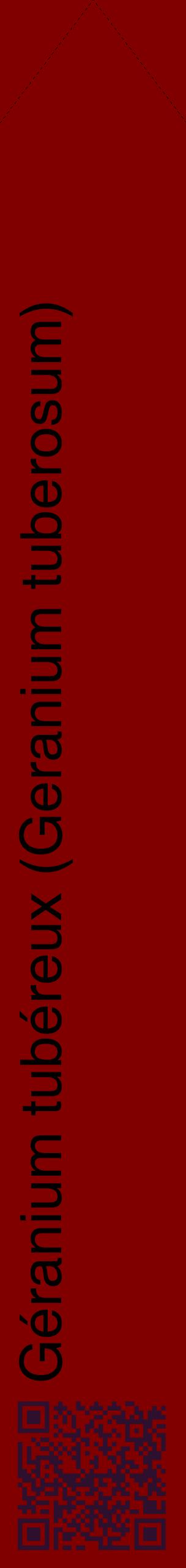 Étiquette de : Geranium tuberosum - format c - style noire29_simplehel avec qrcode et comestibilité