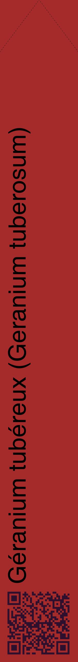 Étiquette de : Geranium tuberosum - format c - style noire33_simplehel avec qrcode et comestibilité