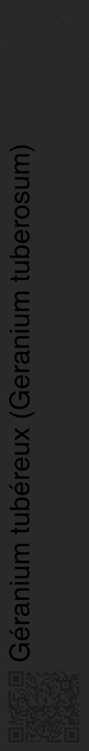 Étiquette de : Geranium tuberosum - format c - style noire34_simple_simplehel avec qrcode et comestibilité - position verticale