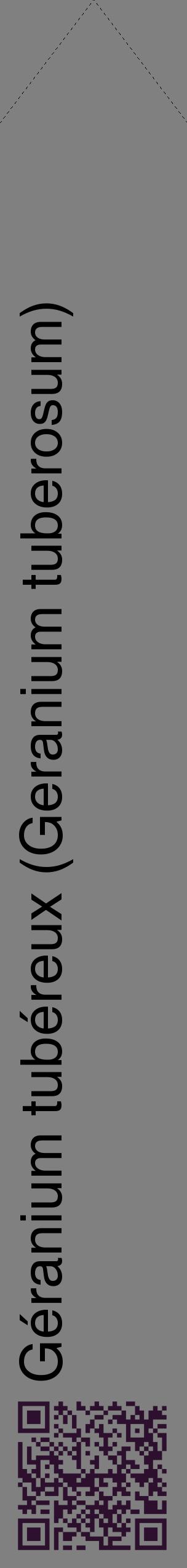 Étiquette de : Geranium tuberosum - format c - style noire57_simplehel avec qrcode et comestibilité