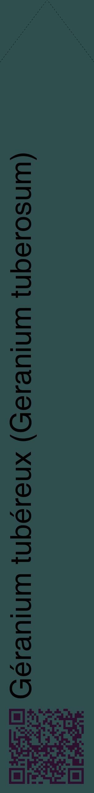Étiquette de : Geranium tuberosum - format c - style noire58_simplehel avec qrcode et comestibilité