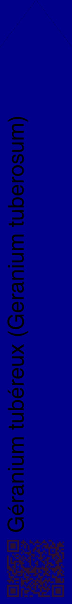 Étiquette de : Geranium tuberosum - format c - style noire7_simplehel avec qrcode et comestibilité