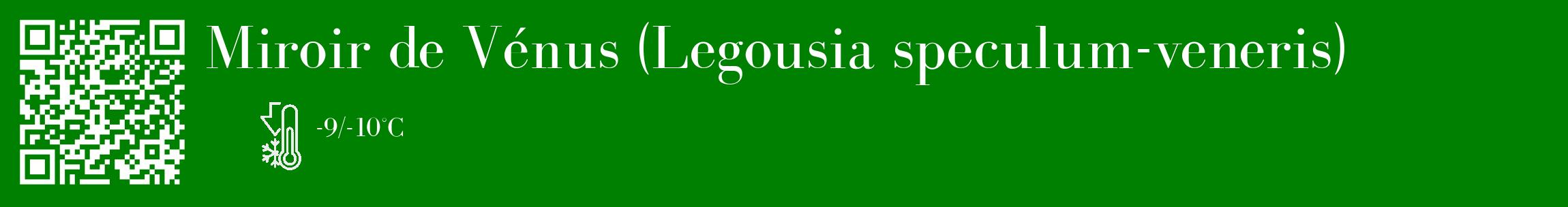 Étiquette de : Legousia speculum-veneris - format c - style blanche9_basique_basiquebod avec qrcode et comestibilité
