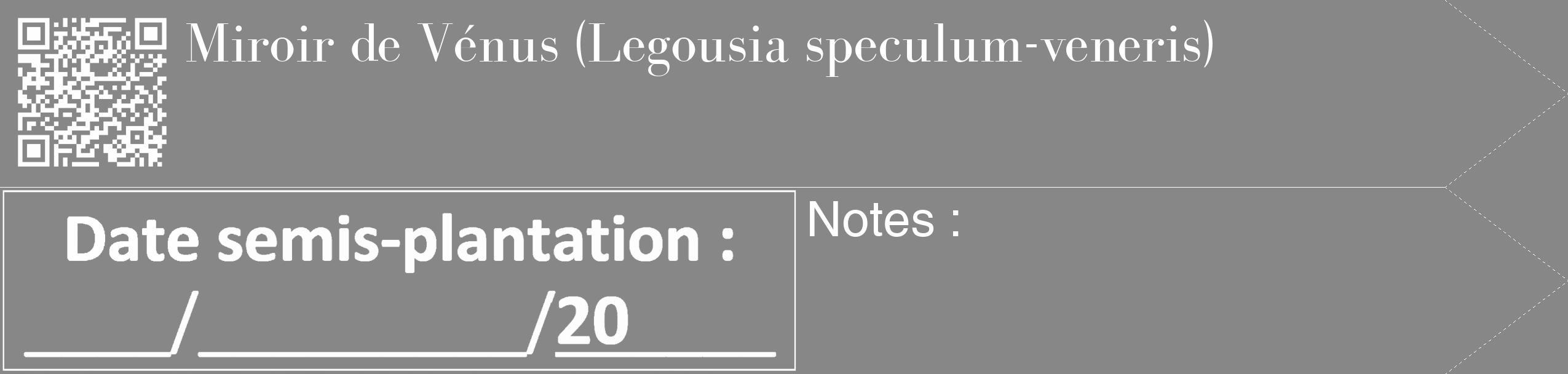 Étiquette de : Legousia speculum-veneris - format c - style blanche12_simple_simplebod avec qrcode et comestibilité