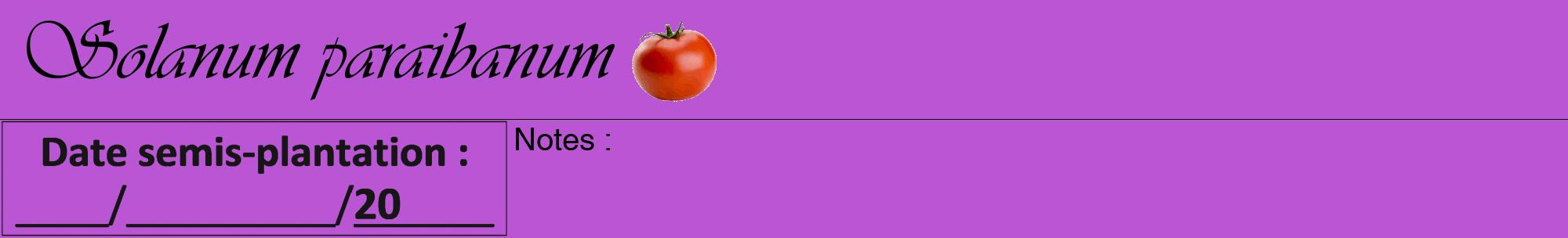 Étiquette de : Solanum paraibanum - format a - style noire50basiqueviv avec comestibilité simplifiée