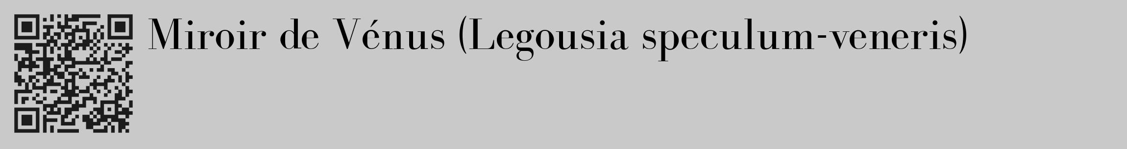 Étiquette de : Legousia speculum-veneris - format c - style noire54_basique_basiquebod avec qrcode et comestibilité