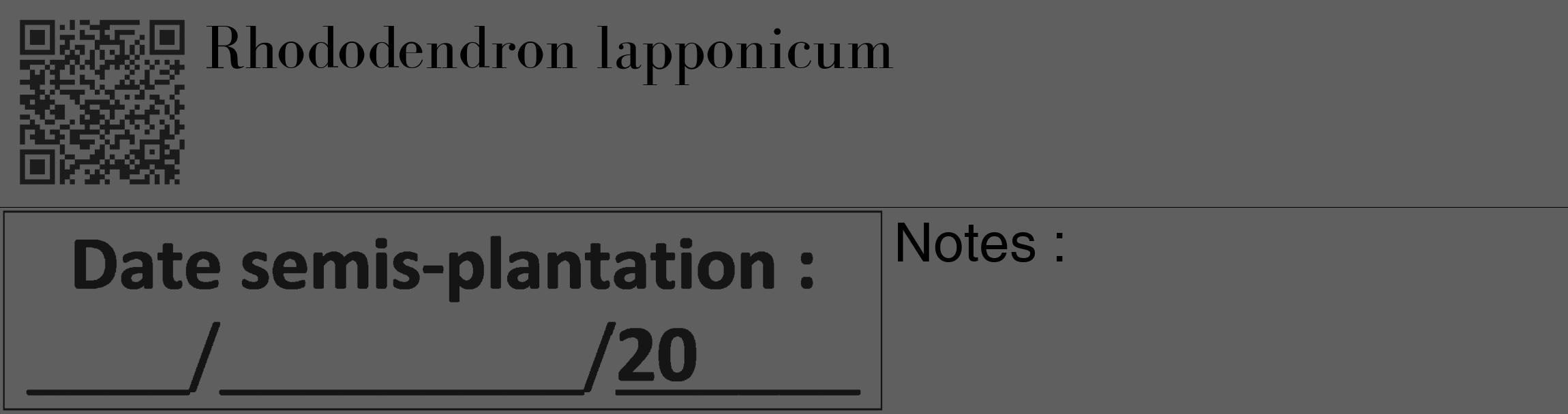 Étiquette de : Rhododendron lapponicum - format c - style noire10_basique_basiquebod avec qrcode et comestibilité