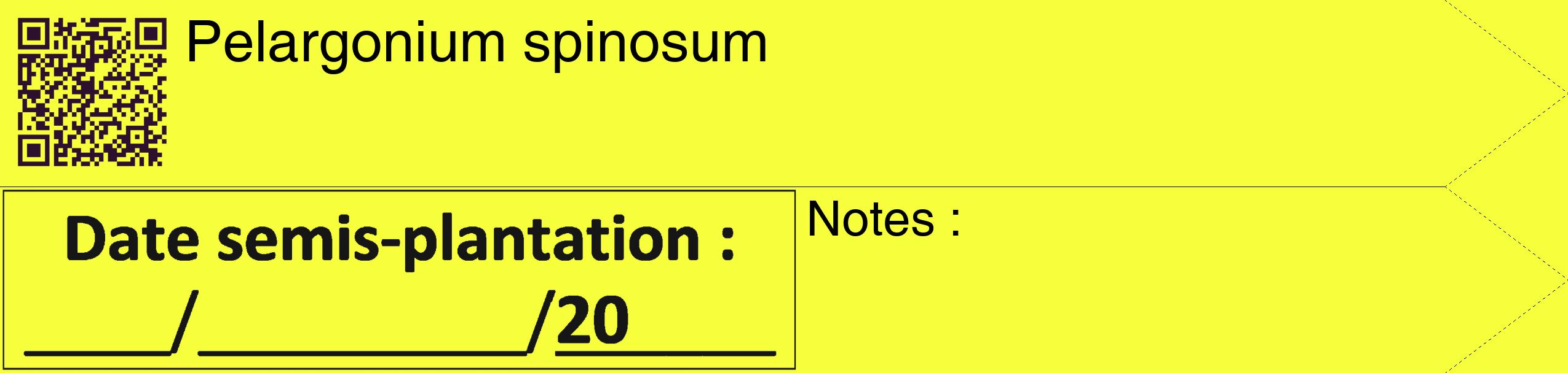Étiquette de : Pelargonium spinosum - format c - style noire18_simple_simplehel avec qrcode et comestibilité