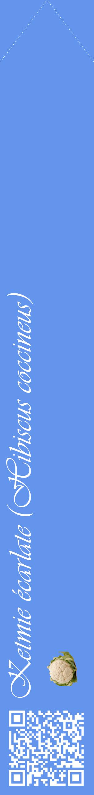 Étiquette de : Hibiscus coccineus - format c - style blanche4_simpleviv avec qrcode et comestibilité simplifiée