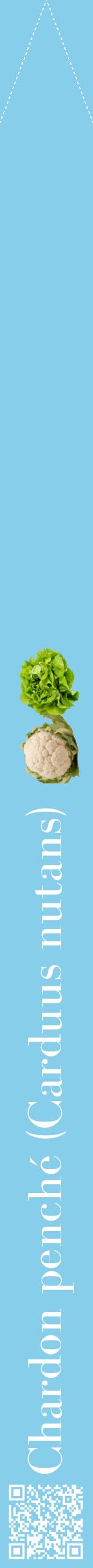 Étiquette de : Carduus nutans - format b - style blanche1bod avec qrcode et comestibilité simplifiée