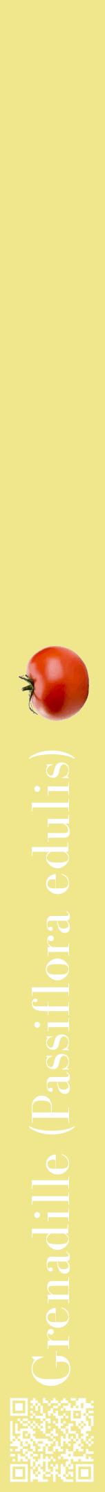 Étiquette de : Passiflora edulis - format a - style blanche20bod avec qrcode et comestibilité simplifiée