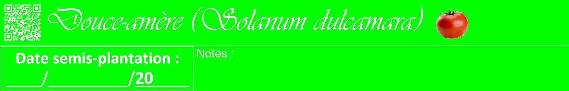 Étiquette de : Solanum dulcamara - format a - style blanche16basiqueviv avec qrcode et comestibilité simplifiée