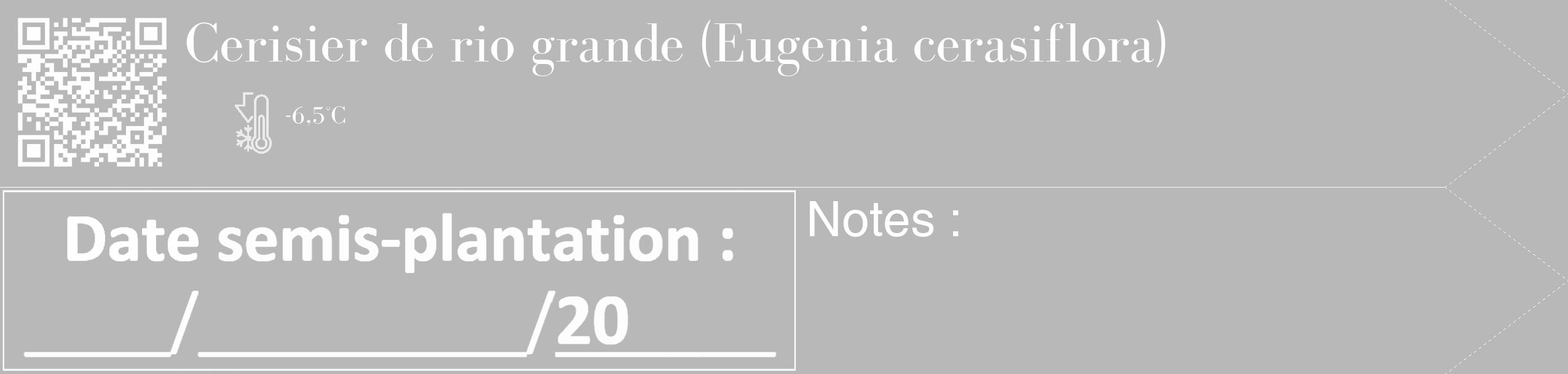 Étiquette de : Eugenia cerasiflora - format c - style blanche39_simple_simplebod avec qrcode et comestibilité