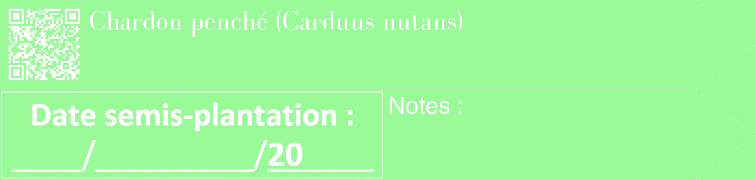 Étiquette de : Carduus nutans - format c - style blanche14_simple_simplebod avec qrcode et comestibilité