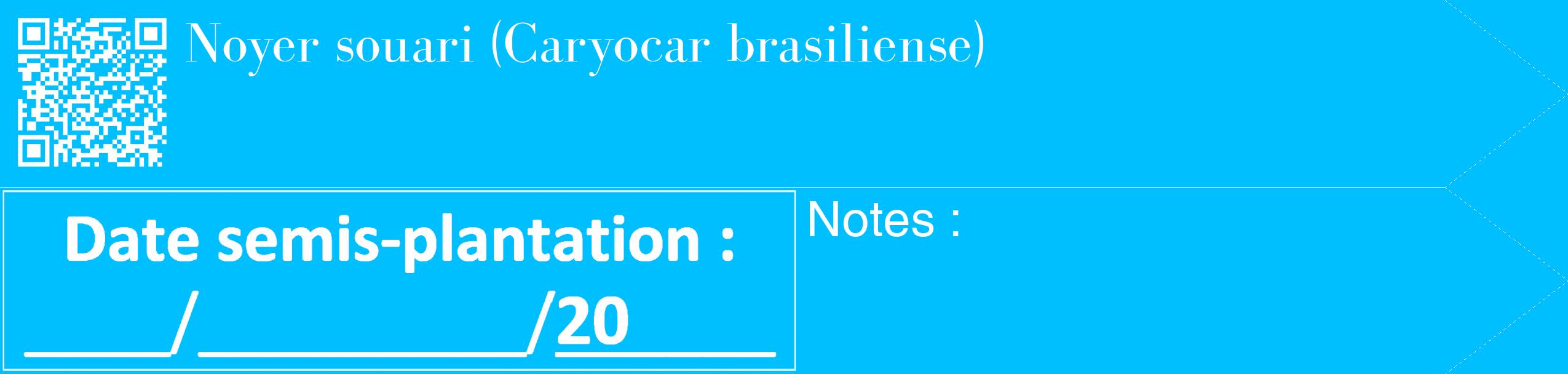Étiquette de : Caryocar brasiliense - format c - style blanche2_simple_simplebod avec qrcode et comestibilité