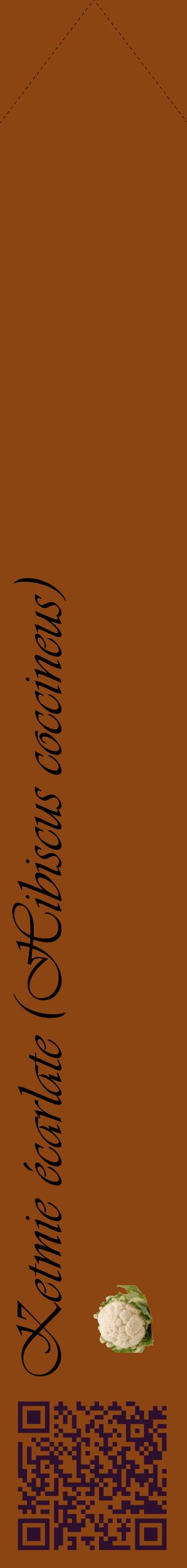 Étiquette de : Hibiscus coccineus - format c - style noire30_simpleviv avec qrcode et comestibilité simplifiée