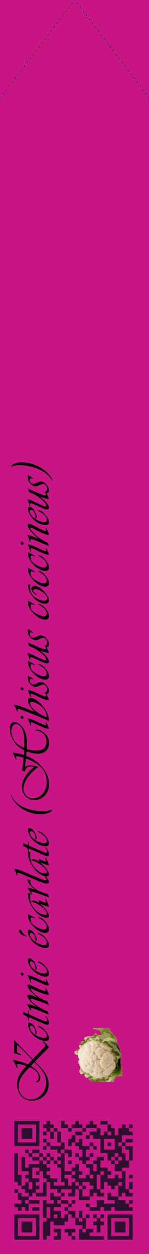 Étiquette de : Hibiscus coccineus - format c - style noire45_simpleviv avec qrcode et comestibilité simplifiée