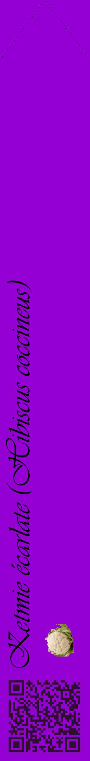 Étiquette de : Hibiscus coccineus - format c - style noire48_simpleviv avec qrcode et comestibilité simplifiée