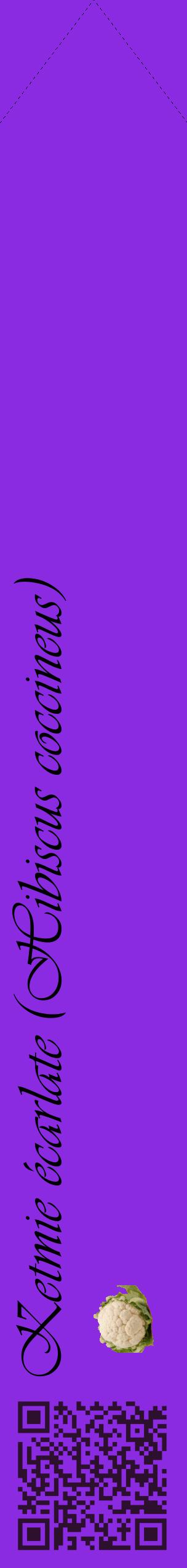 Étiquette de : Hibiscus coccineus - format c - style noire49_simpleviv avec qrcode et comestibilité simplifiée