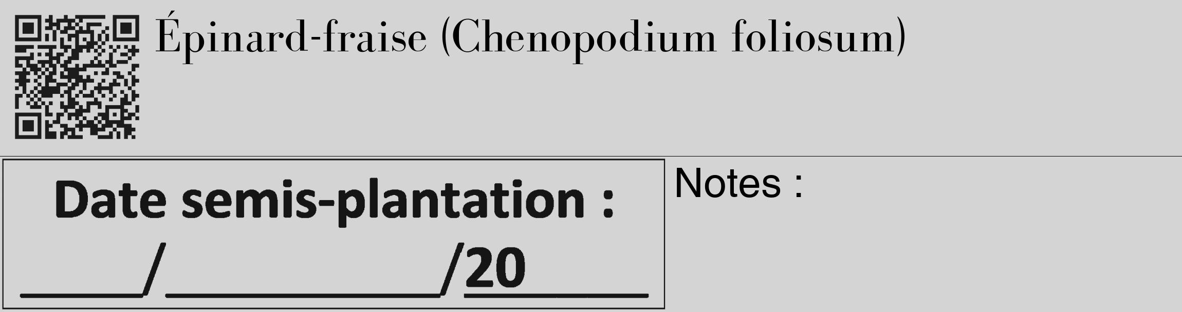 Étiquette de : Chenopodium foliosum - format c - style noire40_basique_basiquebod avec qrcode et comestibilité