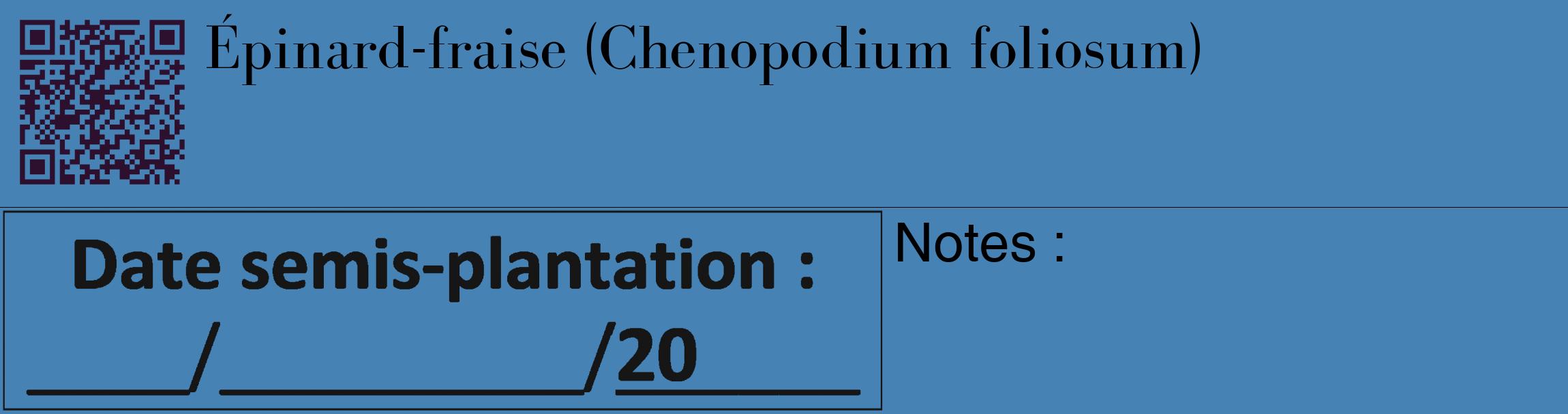 Étiquette de : Chenopodium foliosum - format c - style noire5_basique_basiquebod avec qrcode et comestibilité