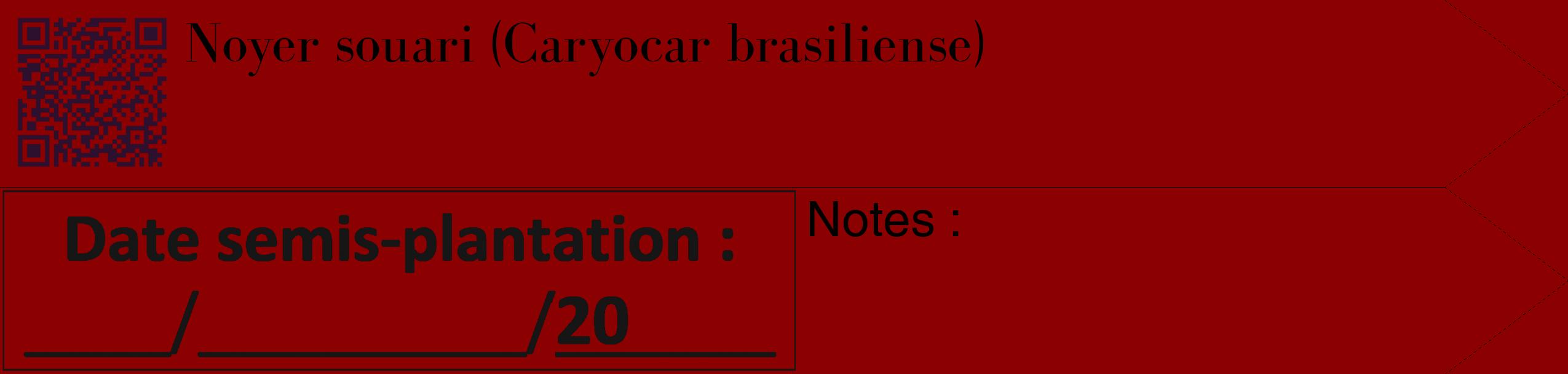 Étiquette de : Caryocar brasiliense - format c - style noire34_simple_simplebod avec qrcode et comestibilité