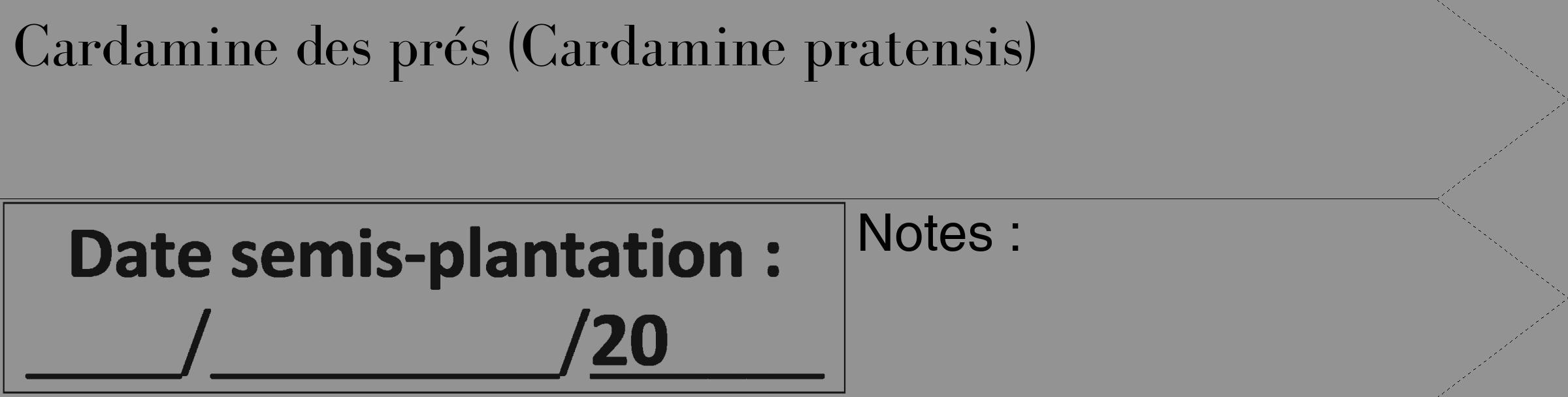 Étiquette de : Cardamine pratensis - format c - style noire44_simple_simplebod avec comestibilité