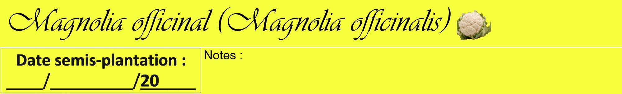 Étiquette de : Magnolia officinalis - format a - style noire18viv avec comestibilité simplifiée