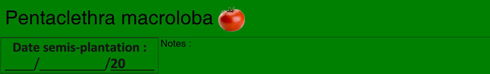 Étiquette de : Pentaclethra macroloba - format a - style noire9hel avec comestibilité simplifiée