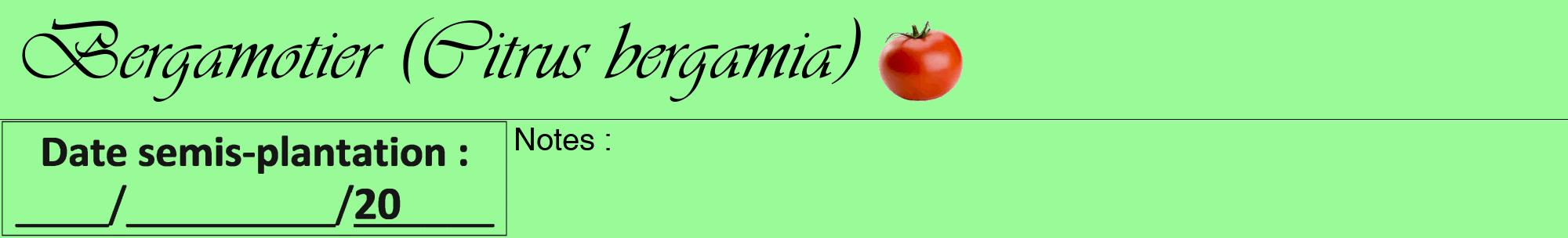 Étiquette de : Citrus bergamia - format a - style noire14viv avec comestibilité simplifiée