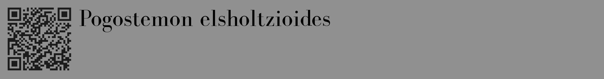 Étiquette de : Pogostemon elsholtzioides - format c - style noire4_basique_basiquebod avec qrcode et comestibilité