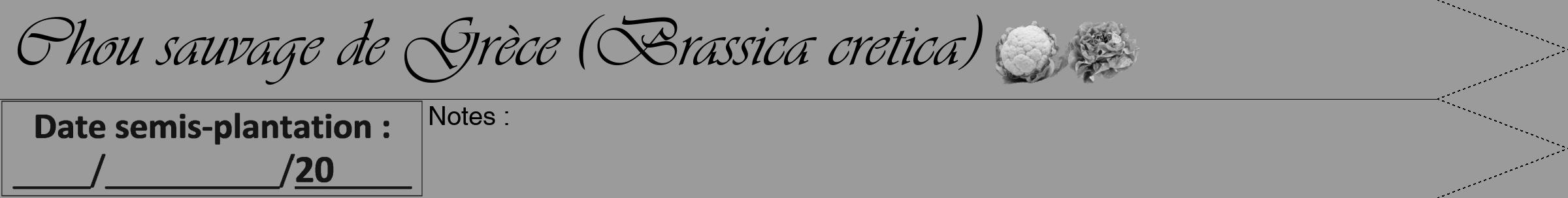 Étiquette de : Brassica cretica - format a - style noire52simpleviv avec comestibilité simplifiée
