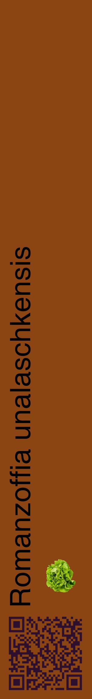 Étiquette de : Romanzoffia unalaschkensis - format c - style noire30_basiquehel avec qrcode et comestibilité simplifiée