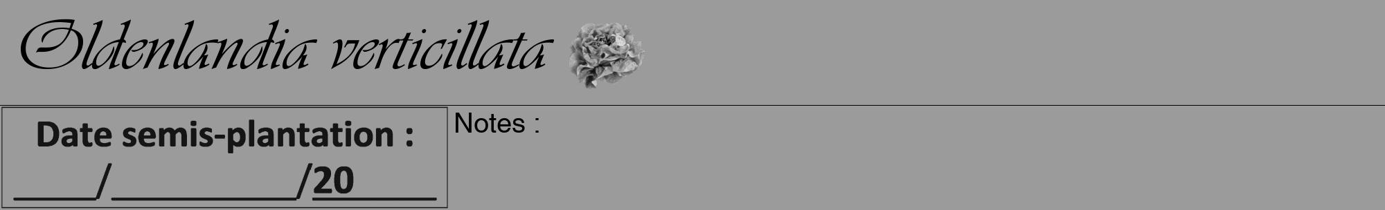 Étiquette de : Oldenlandia verticillata - format a - style noire52viv avec comestibilité simplifiée