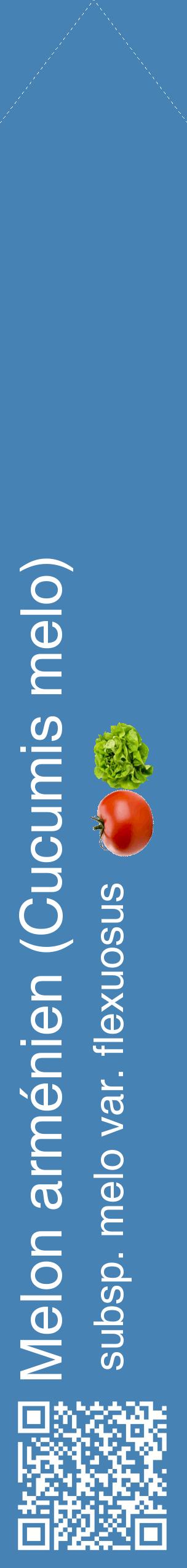 Étiquette de : Cucumis melo subsp. melo var. flexuosus - format c - style blanche5_simplehel avec qrcode et comestibilité simplifiée