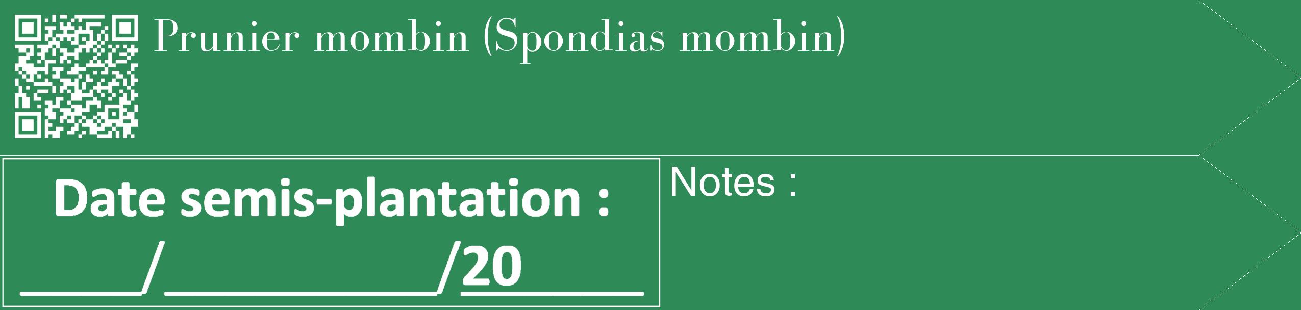 Étiquette de : Spondias mombin - format c - style blanche11_simple_simplebod avec qrcode et comestibilité