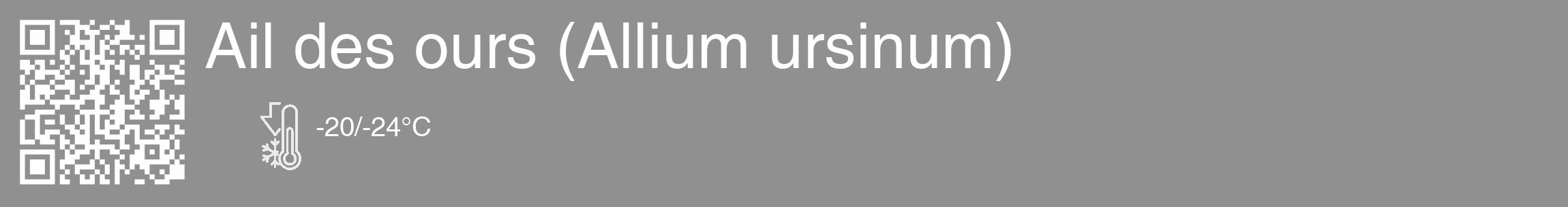 Étiquette de : Allium ursinum - format c - style blanche4_basique_basiquehel avec qrcode et comestibilité