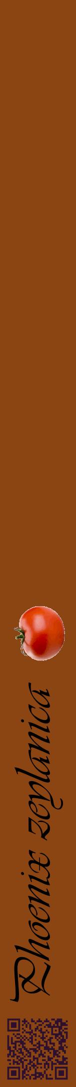 Étiquette de : Phoenix zeylanica - format a - style noire30viv avec qrcode et comestibilité simplifiée