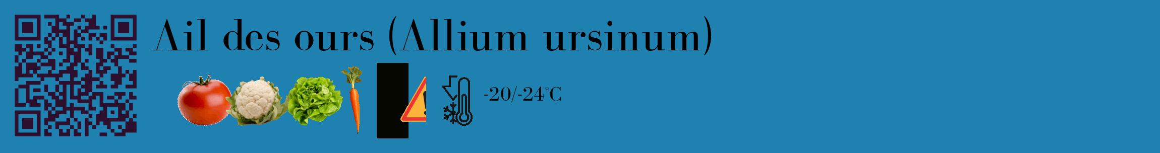 Étiquette de : Allium ursinum - format c - style noire6_basique_basiquebod avec qrcode et comestibilité simplifiée