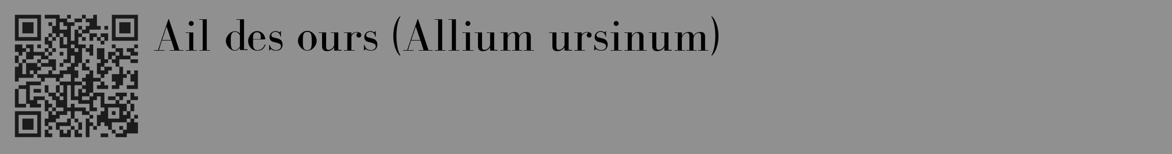 Étiquette de : Allium ursinum - format c - style noire4_basique_basiquebod avec qrcode et comestibilité