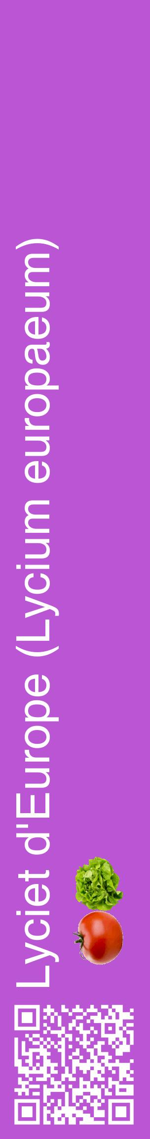 Étiquette de : Lycium europaeum - format c - style blanche50_basiquehel avec qrcode et comestibilité simplifiée