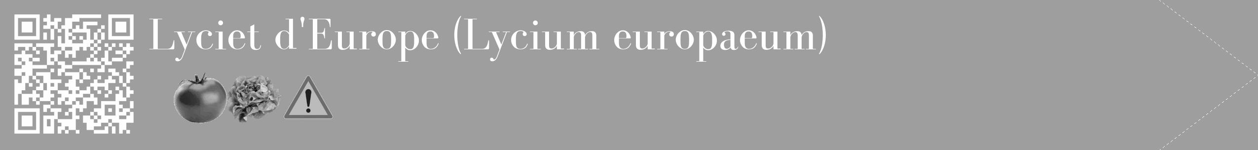 Étiquette de : Lycium europaeum - format c - style blanche42_simple_simplebod avec qrcode et comestibilité simplifiée
