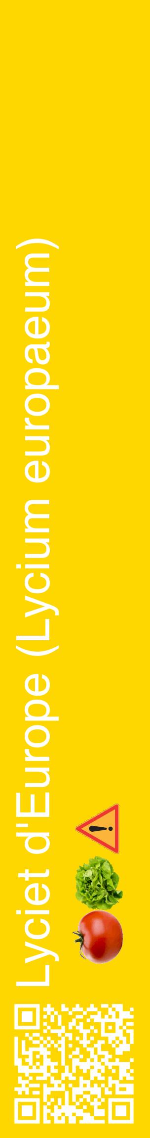 Étiquette de : Lycium europaeum - format c - style blanche21_basiquehel avec qrcode et comestibilité simplifiée