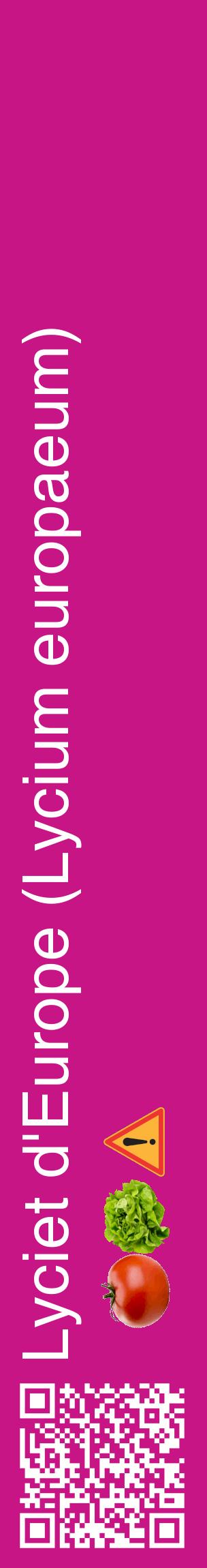 Étiquette de : Lycium europaeum - format c - style blanche45_basiquehel avec qrcode et comestibilité simplifiée