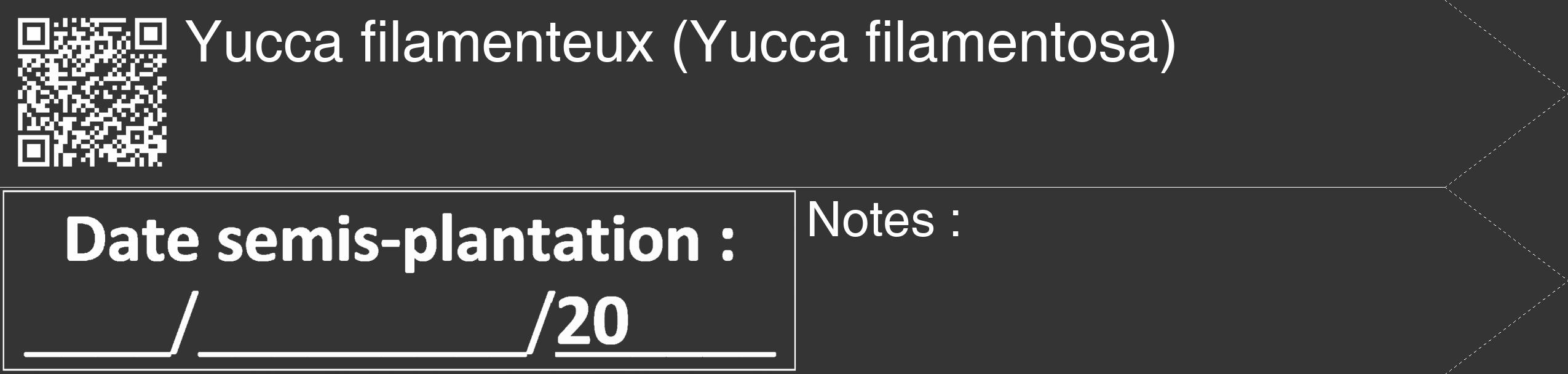 Étiquette de : Yucca filamentosa - format c - style blanche46_simple_simplehel avec qrcode et comestibilité