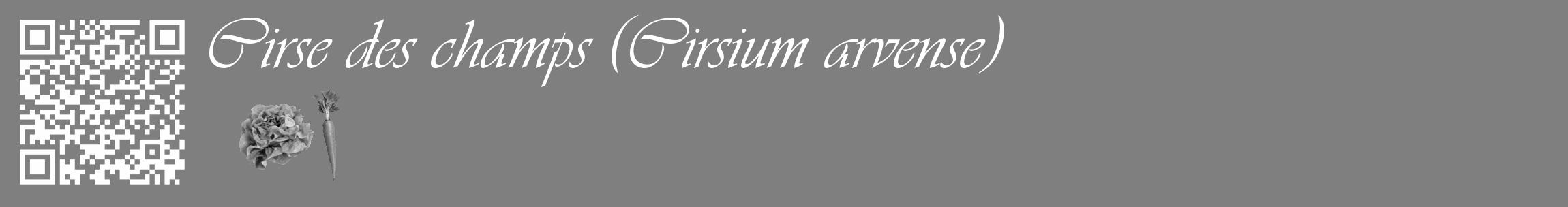 Étiquette de : Cirsium arvense - format c - style blanche57_basique_basiqueviv avec qrcode et comestibilité simplifiée