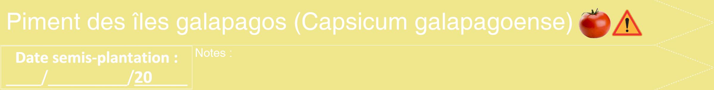 Étiquette de : Capsicum galapagoense - format b - style blanche20hel avec comestibilité simplifiée