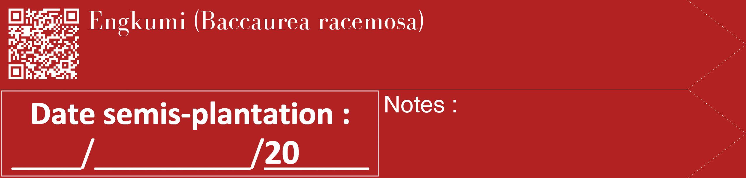 Étiquette de : Baccaurea racemosa - format c - style blanche28_simple_simplebod avec qrcode et comestibilité