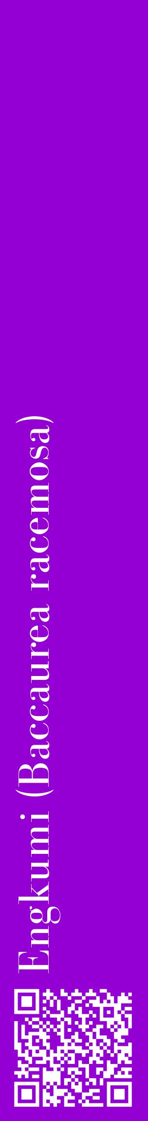 Étiquette de : Baccaurea racemosa - format c - style blanche48_basiquebod avec qrcode et comestibilité