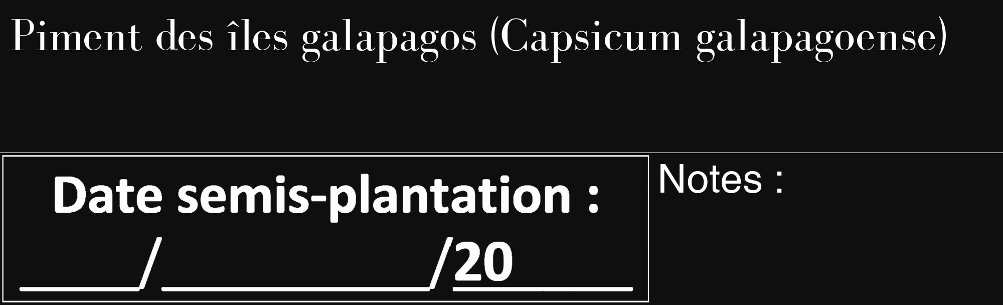 Étiquette de : Capsicum galapagoense - format c - style blanche7_basique_basiquebod avec comestibilité